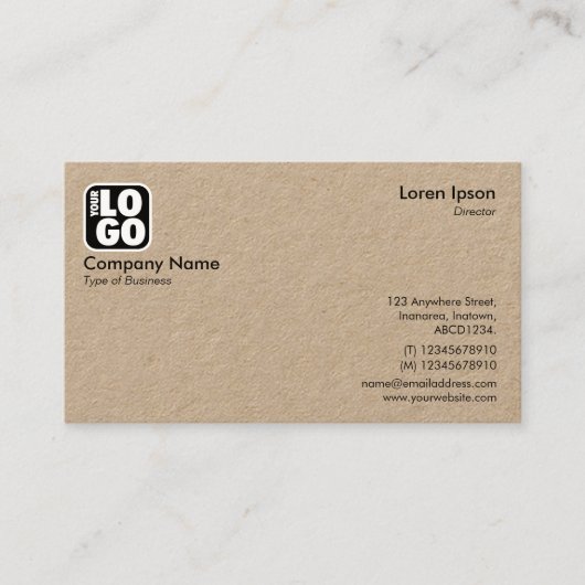 あなたのロゴ- (クラフト) 名刺 (正面)