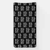 あなたのロゴ | シンプルなリピートロゴパターン 横断幕 (縦)