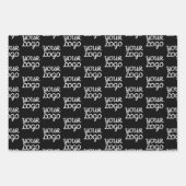 あなたのロゴ | シンプルなロゴの繰り返しパターン ラッピングペーパーシート (正面3)