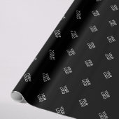 あなたのロゴ シンプル リピート ロゴ パターン | ブラック ラッピングペーパー