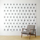 あなたのロゴ シンプル リピート ロゴ | 白またはDIY タペストリー (インサイチュ(横))