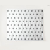 あなたのロゴ シンプル リピート ロゴ | 白またはDIY タペストリー (正面(横))