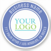 あなたのロゴ、バス。名前のアドレスまたは任意の文字、メッドブルー シール (正面)