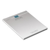 あなたのロゴ、ビジネスのプロモーション名&情報シルバーブラック ノートパッド (アングル)