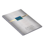 あなたのロゴ、ビジネスを促進する、つや消しシルバー&金ゴールド ノートブック (右側)