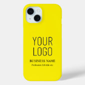 あなたのロゴ&ビジネス名等Bright Yellow Case-Mate iPhoneケース (裏面)