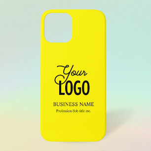 あなたのロゴ&ビジネス名等Bright Yellow iPhone 12ケース