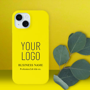 あなたのロゴ&ビジネス名等Bright Yellow iPhone 15ケース