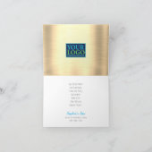 あなたのロゴ、ビジネス名、白熱［赤熱］光を放つ金ゴールドシーケンサ サンキューカード (内部)