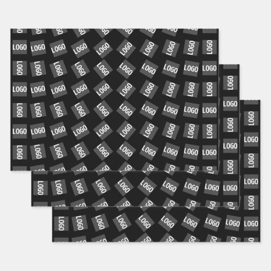 あなたのロゴ | ユニークなロゴ、デザイン、またはイメージパターン ラッピングペーパーシート (セット)