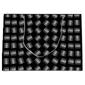 あなたのロゴ | ユニークなロゴ、デザイン、またはイメージパターン ラージペーパーバッグ (正面)