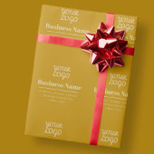 あなたのロゴ レトロモダン ダーク＆ライト ゴールド ラッピングペーパー