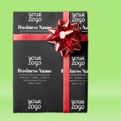 あなたのロゴ レトロモダン ブラック＆ホワイト ラッピングペーパー