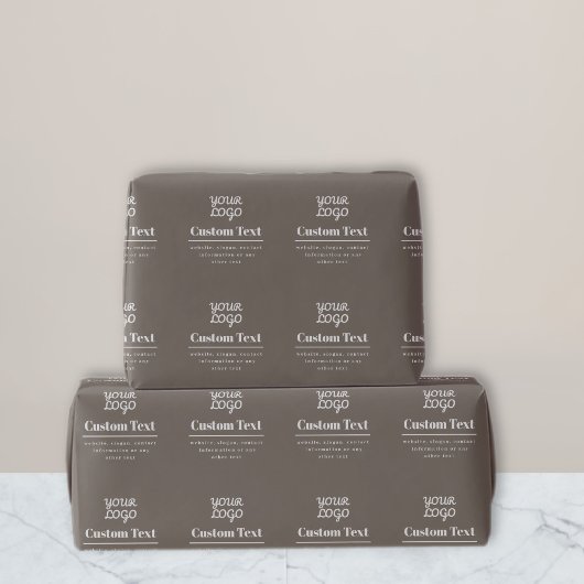 あなたのロゴ レトロモダン モダン ベージュ & ライトグレー ラッピングペーパー