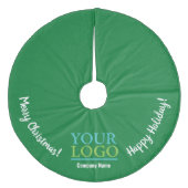 あなたのロゴ、会社のプロモーションDIYホリデーメッセージグリーン フリース ツリースカート (正面)
