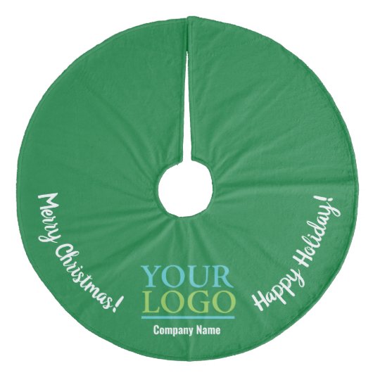 あなたのロゴ、会社のプロモーションDIYホリデーメッセージグリーン フリース ツリースカート (正面)