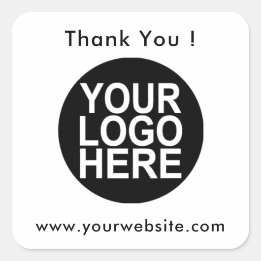 あなたのロゴ、名前&ウェブサイトのプロモクラシックノのラウンドクラス スクエアシール (正面)