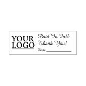 あなたのロゴ、完全にお支払いありがとう日付スクリプト文字 セルフインキングスタンプ (デザイン)