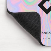 あなたのロゴ+文字 – ホログラフィック虹色 マウスパッド (コーナー)