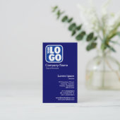 あなたのロゴ-濃紺 名刺 (スタンド正面)