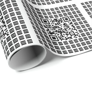 あなたのロゴ/画像を並べ替え可能な編集可能なQRコード ラッピングペーパー