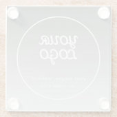 あなたのロゴ & 編集可能なテキスト | ダークグレーオンブレ ガラスコースター (裏面)