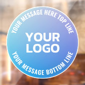 あなたのロゴ | 青から紫へのオンブル & 円形テキスト ウィンドウサイン (シート2)