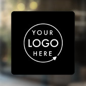 あなたのロゴ | 黒のビジネス会社ロゴスクエア ウィンドウサイン