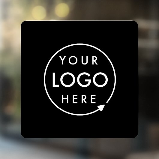 あなたのロゴ | 黒のビジネス会社ロゴスクエア ウィンドウサイン