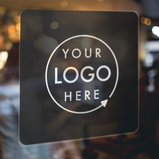 あなたのロゴ | 黒のビジネス会社ロゴスクエア ウィンドウサイン