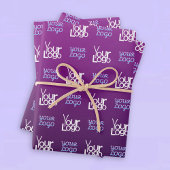 あなたのロゴ | 2つのアップロード画像またはビジネス用ロゴ ラッピングペーパーシート