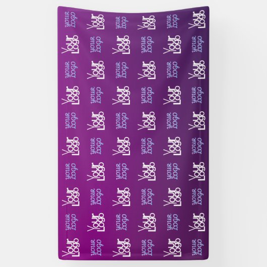 あなたのロゴ | 2つのアップロード画像またはビジネス用ロゴ 横断幕 (縦)