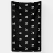 あなたのロゴ | 3つのロゴパターン デザイン 編集可能な黒 横断幕 (縦)