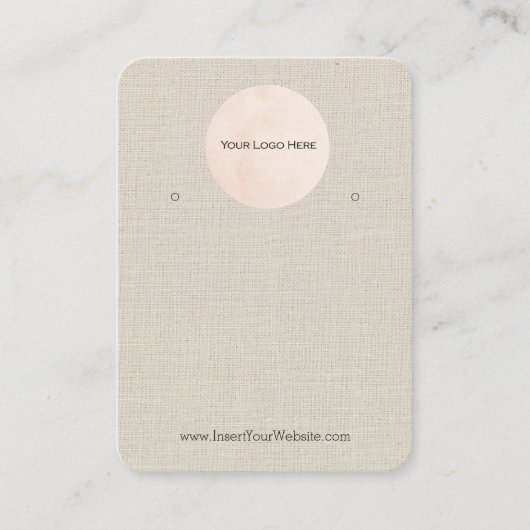 あなたのロゴBurlapリネンイヤリングディスプレイ 名刺 (正面)