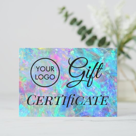あなたのロゴopalギフト証明書 (スタンド正面)