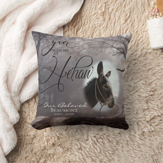 あなたのロバの写真悔やみや弔慰HeHawで私を持っていた クッション (ブランケット)