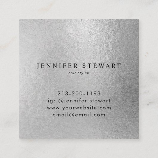 あなたのロフェイクゴ銀グレーモダン箔 スクエア名刺 (裏面)