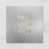 あなたのロフェイクゴ銀グレーモダン箔 スクエア名刺 (正面)