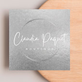あなたのロフェイクゴ銀グレーモダン箔 スクエア名刺