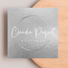 あなたのロフェイクゴ銀グレーモダン箔 スクエア名刺