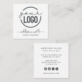 あなたのロモダンゴシックミニマルシンプルホワイトスクエア スクエア名刺 (正面/裏面)