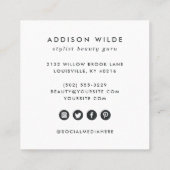 あなたのロモダンゴシックミニマルシンプルホワイトスクエア スクエア名刺 (裏面)