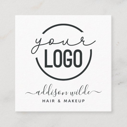 あなたのロモダンゴシックミニマルシンプルホワイトスクエア スクエア名刺 (正面)