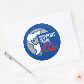 あなたのローカル惑星をサポート ラウンドシール (封筒)