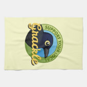 あなたのローカルGrackleを支えて下さい キッチンタオル (横)