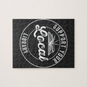 あなたのローカルlibrarYスクエアステッカーTシャツをサポート ジグソーパズル (横)