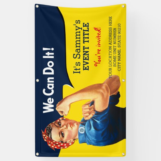 あなたのロージーパーソナライズされたパーティーの看板 横断幕 (縦)