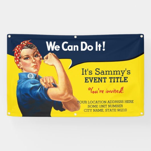 あなたのロージーパーソナライズされたパーティーの看板 横断幕 (横)