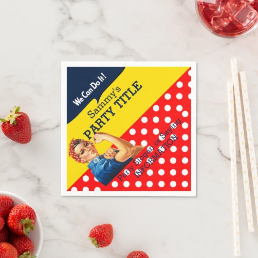 あなたのロージーパーティーナプキンスがこれをパーソナライズ スタンダードカクテルナプキン (インサイチュ)