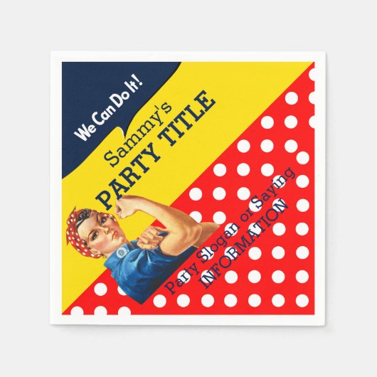 あなたのロージーパーティーナプキンスがこれをパーソナライズ スタンダードカクテルナプキン (正面)